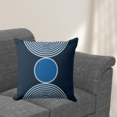 ジオメトスタイリッシュリブルー円パターン クッション