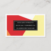 ジオメトスタイリッシュリ暖色ブロック白縁ど 名刺 (裏面)