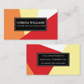 ジオメトスタイリッシュリ暖色ブロック 名刺 (正面/裏面)