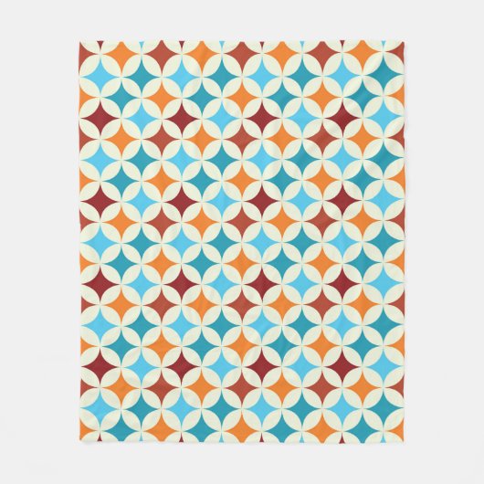 ジオメトスタイリッシュリ：ヴィンテージのシームレスなパターン フリースブランケット (正面)