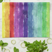 ジオメトストライプリの水色 キッチンタオル (折り畳み)