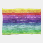 ジオメトストライプリの水色 キッチンタオル (横)