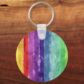 ジオメトストライプリの水色 キーホルダー (正面)