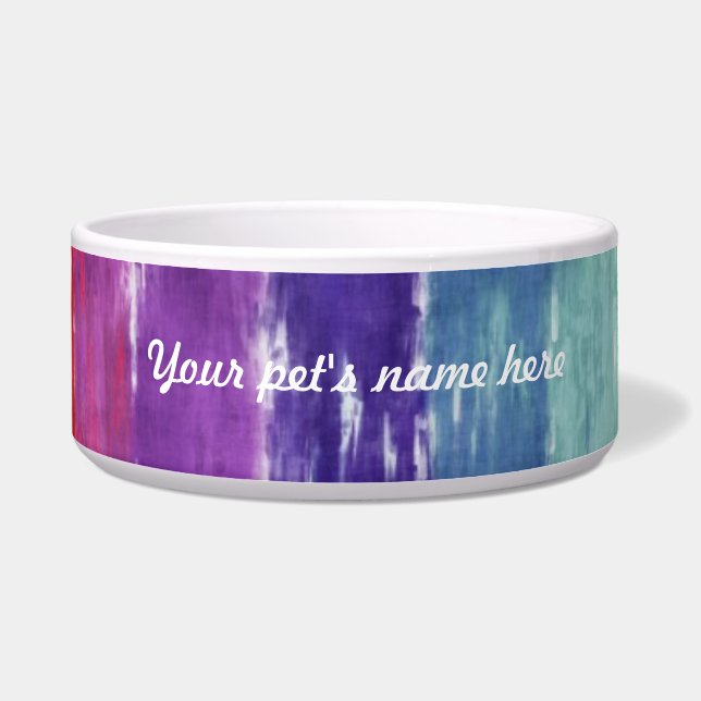 ジオメトストライプリの水色 ボウル (正面)