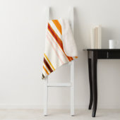 ジオメトストライプリイラストレーション、オレンジ色の水彩 シェルパブランケット (インサイチュ)