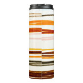 ジオメトストライプリイラストレーション、オレンジ色の水彩 タンブラー (裏面)