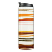 ジオメトストライプリイラストレーション、オレンジ色の水彩 タンブラー (回転右)