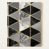 ジオメトパーソナライズされたリカル白黒の大理石 プランナー手帳 (裏面)