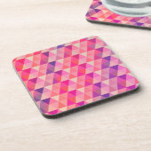 ジオメトファンキーカラフルリ三角形のパターン コースター (左側)