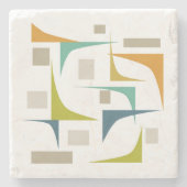 ジオメトファンキーリコーナ中央世紀モダン ストーンコースター (正面)