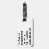 ジオメトフェイクリクロム(黒と白のストライプ) ラゲッジタグ (裏面縦)