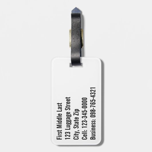 ジオメトフェイクリクロム(黒と白のストライプ) ラゲッジタグ (裏面縦)