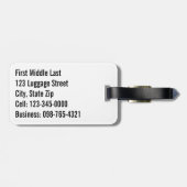 ジオメトフェイクリクロム(黒と白のストライプ) ラゲッジタグ (裏面横)