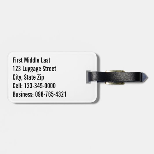 ジオメトフェイクリクロム(黒と白のストライプ) ラゲッジタグ (裏面横)