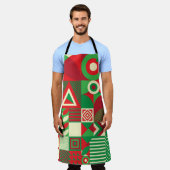 ジオメトポップ・アートのリ：カラフル抽象芸術タイル。 エプロン (着用した状態)