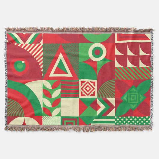 ジオメトポップ・アートのリ:カラフル抽象芸術タイル。 スローブランケット (正面)