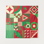 ジオメトポップ・アートのリ：カラフル抽象芸術タイル。 タペストリー (正面(横))