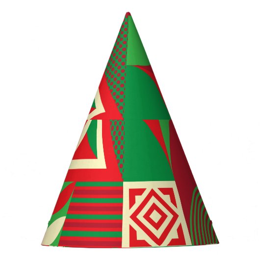 ジオメトポップ・アートのリ：カラフル抽象芸術タイル。 パーティーハット (正面)