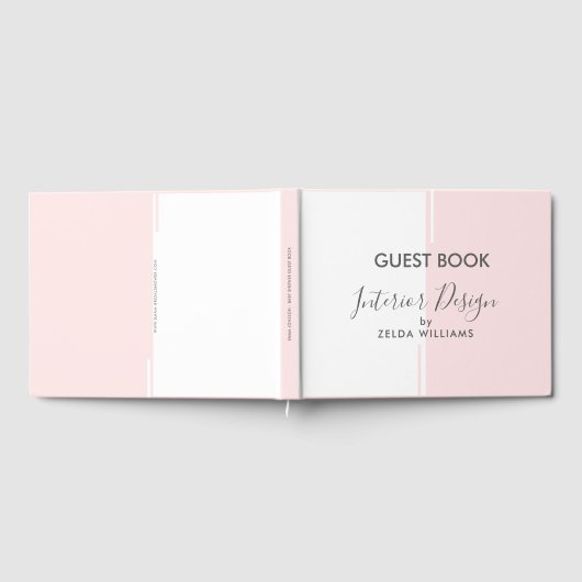 ジオメトミニマルリピンクと白の線とシェイプ ゲストブック (全面)