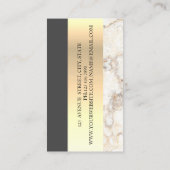 ジオメトモダンエレガントリ大理石金ゴールド、はさみ 名刺 (裏面)