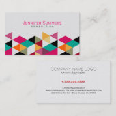 ジオメトモダンカラフルリ三角形パターン4a 名刺 (正面/裏面)