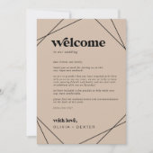 ジオメトモダンリの結婚ウェルカムレターの日程 (正面)