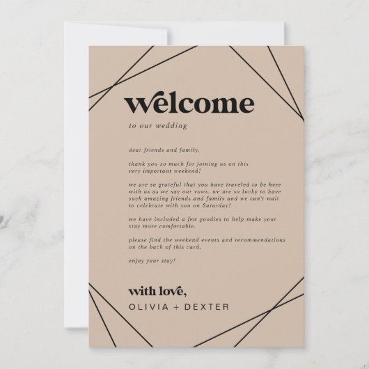 ジオメトモダンリの結婚ウェルカムレターの日程 (正面)