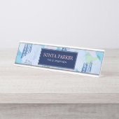 ジオメトモダンリらせん状と線分 デスクネームプレート (正面)