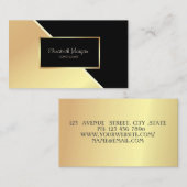 ジオメトモダンリエレガント、金ゴールド、フレーム 名刺 (正面/裏面)