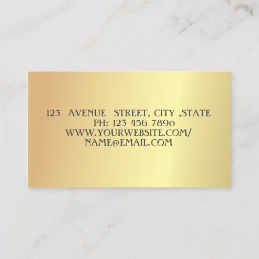 ジオメトモダンリエレガント、金ゴールド 名刺 (裏面)