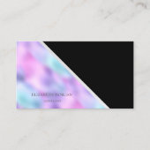 ジオメトモダンリエレガント、黒、ホログラフィック 名刺 (正面)