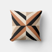 ジオメトモダンリカラーブロック茶色 クッション (正面)