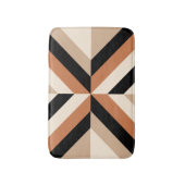 ジオメトモダンリカラーブロック茶色 バスマット (正面縦)