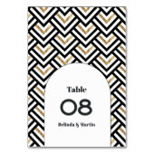 ジオメトモダンリカル黒と金ゴールド テーブルナンバー (正面)