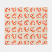 ジオメトモダンリキツネパターン フリースブランケット (正面(横))