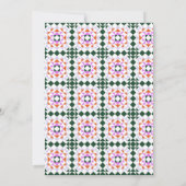 ジオメトモダンリキルトグリーンパープルブライダルシャワー 招待状 (裏面)