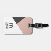 ジオメトモダンリグレー白フェイク金ゴールド ラゲッジタグ (正面横)