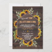 ジオメトモダンリサンフラワーウッドI DO BBQ 招待状 (正面)