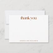 ジオメトモダンリシェイプBrown Tan結婚のカスタム サンキューカード (正面)