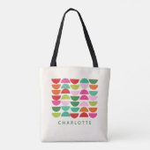 ジオメトモダンリシェイプPink Greenパーソナライズされた トートバッグ (裏面)