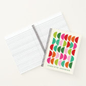 ジオメトモダンリシェイプPink Greenパーソナライズされた ノートブック (内部)