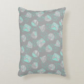 ジオメトモダンリジェムパターングレーとアクア アクセントクッション (正面(垂直))