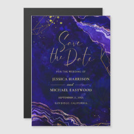 ジオメトモダンリジオードブルーパープル日付を保存 マグネット招待状