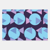 ジオメトモダンリスタイリッシュパープルおよびブルーのシェイプ ラッピングペーパーシート (正面2)