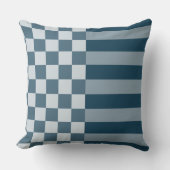ジオメトモダンリストライプと市松模様にD クッション (正面)