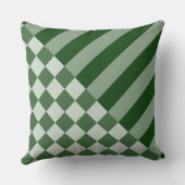 ジオメトモダンリストライプ市松模様に&フォレストグリーン クッション (裏面)