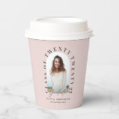 ジオメトモダンリタイポグラフィ写真アーチピンク  紙コップ (正面)