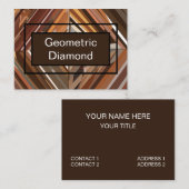 ジオメトモダンリダイヤモンドウッドの背景パターン 名刺 (正面/裏面)