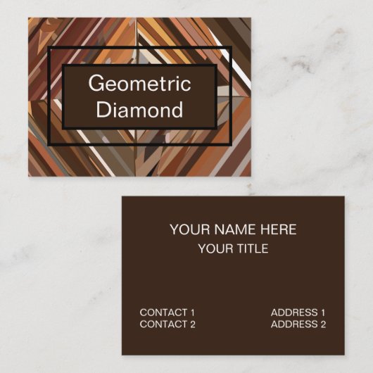 ジオメトモダンリダイヤモンドウッドの背景パターン 名刺 (正面/裏面)
