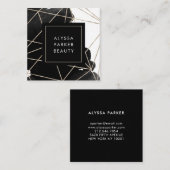 ジオメトモダンリック白黒水彩 スクエア名刺 (正面/裏面)